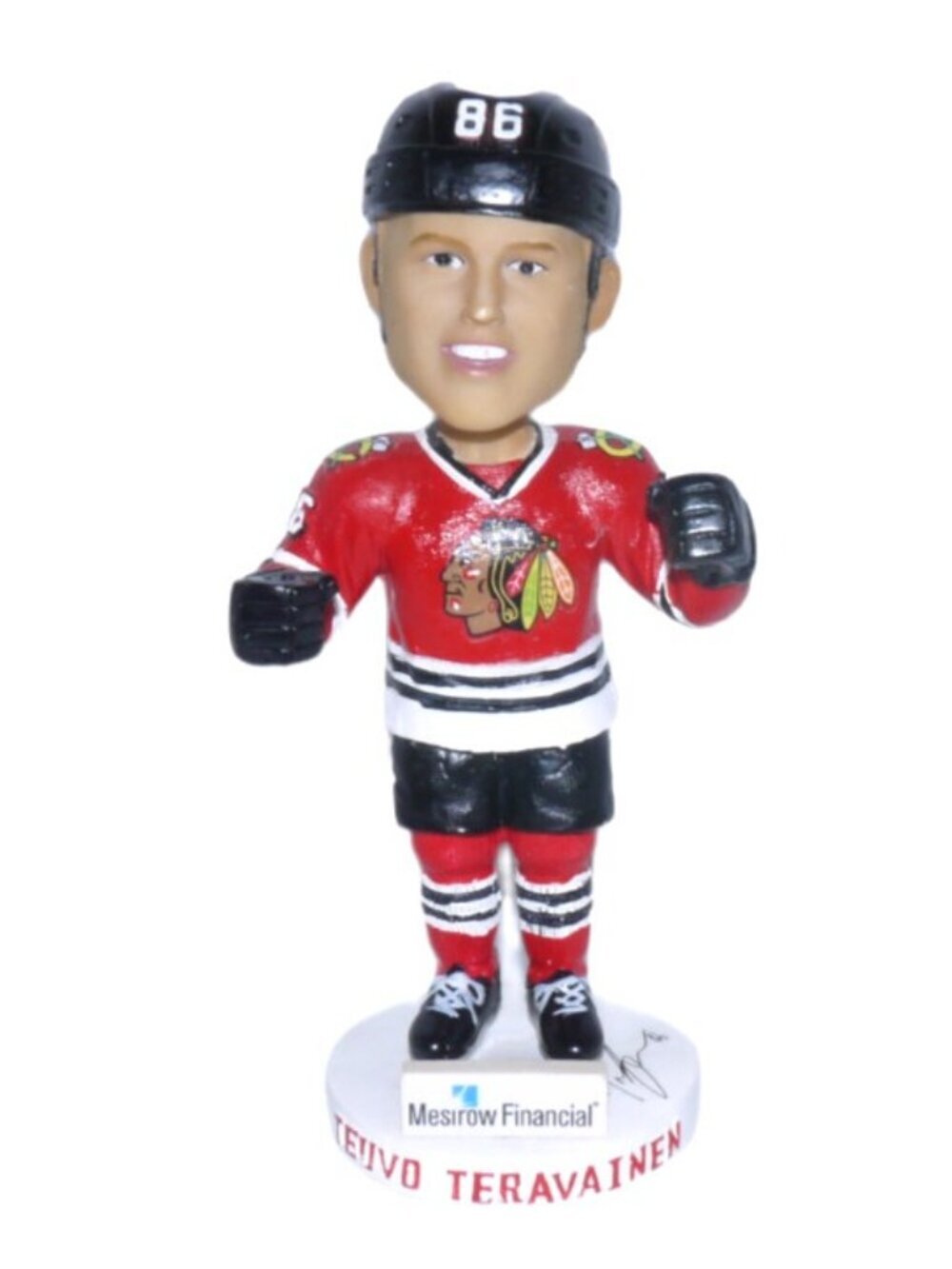 NHL Teuvo Teravainen Chicago Blackhawks 7" bobblehead Kick 10 Mesirow Financial